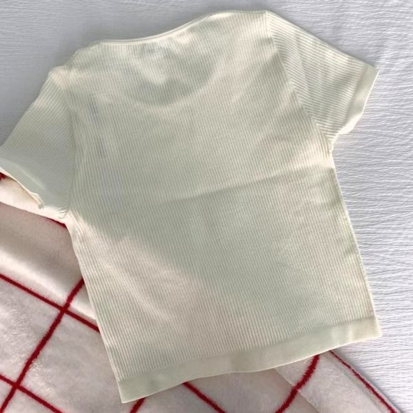 Urban Outfitters Out From Under Everyday Seamless Ribbed Crop Tee White Size M - Picture 5 of 6